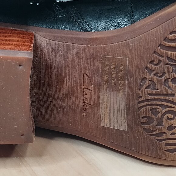 Clarks Indigo Moto Leather Harness Buckle Black Ankle Booties Women US 6.5M - Picture 15 of 16